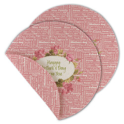 Mother's Day Round Linen Placemat - Double Sided - Set of 4