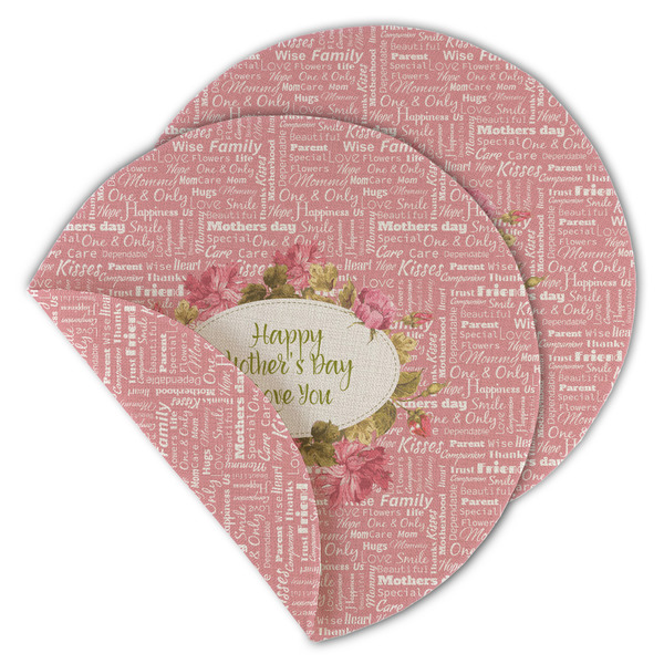 Custom Mother's Day Round Linen Placemat - Double Sided - Set of 4