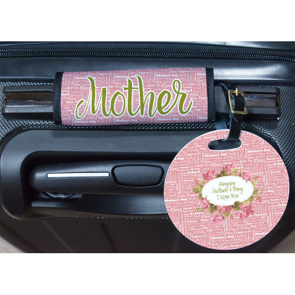 Mother's Day Round Luggage Tag & Handle Wrap - In Context