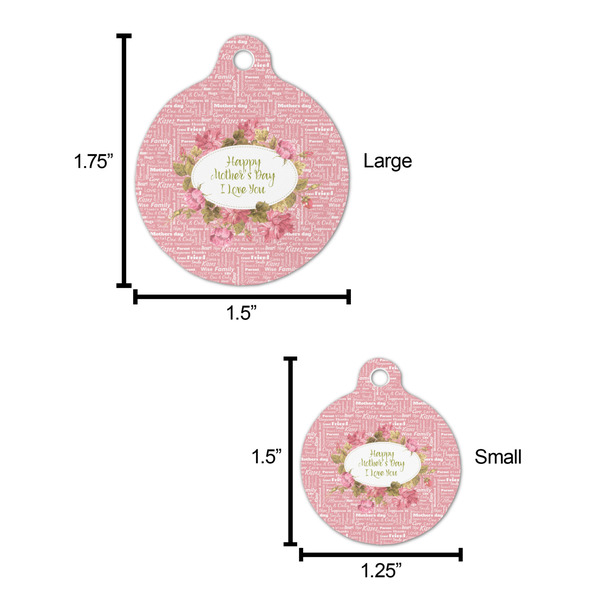 Mother's Day Round Pet ID Tag - Large - Comparison Scale