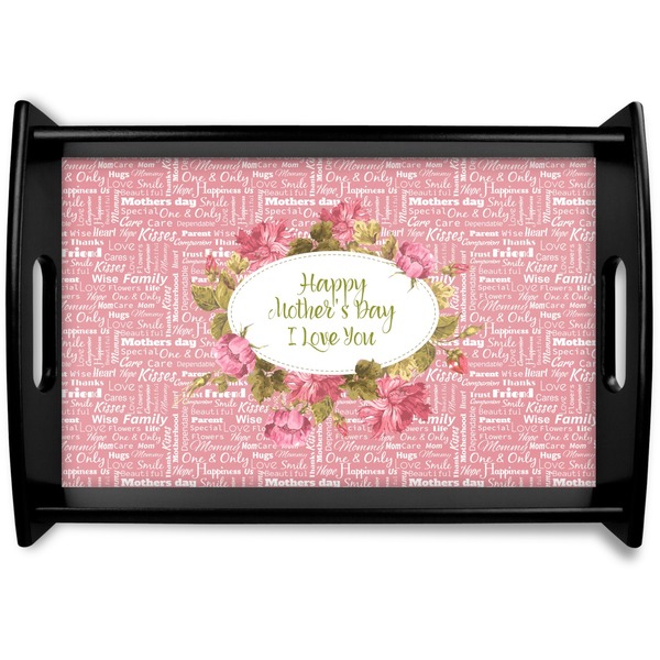 Custom Mother's Day Black Wooden Tray - Small