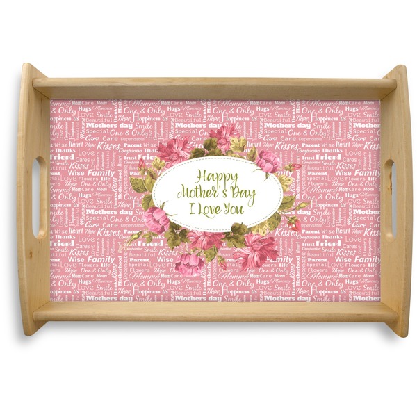 Custom Mother's Day Natural Wooden Tray - Small