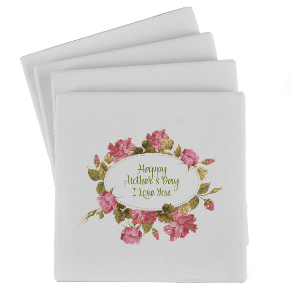 Custom Mother's Day Absorbent Stone Coasters - Set of 4