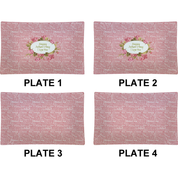 Mother's Day Set of Rectangular Dinner Plates (Approval)