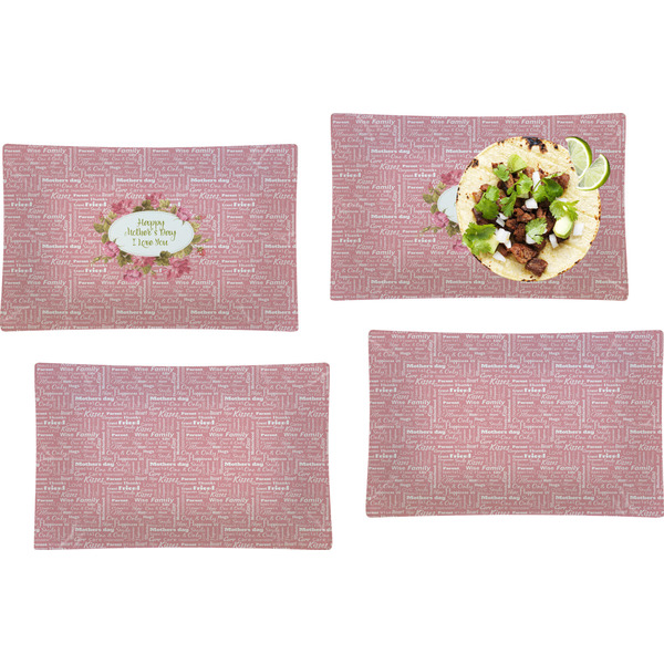 Mother's Day Set of Rectangular Dinner Plates