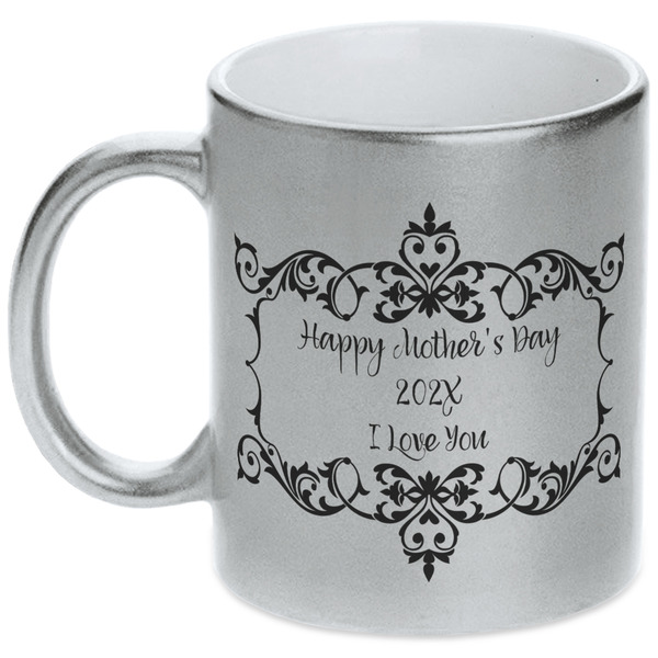 Custom Mother's Day Metallic Silver Mug