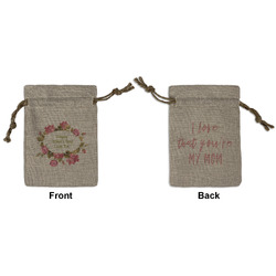 Mother's Day Small Burlap Gift Bag - Front & Back