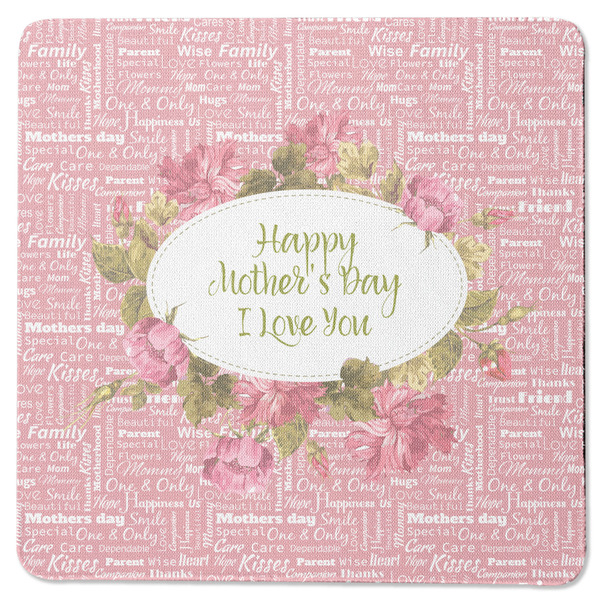 Custom Mother's Day Square Rubber Backed Coaster (Personalized)