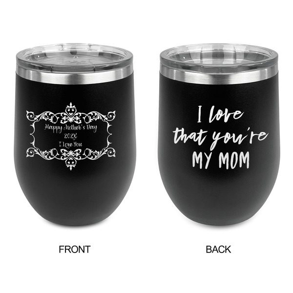 Mother's Day Stainless Wine Tumblers - Black - Double Sided - Approval