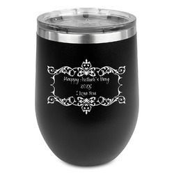 Mother's Day Stemless Stainless Steel Wine Tumbler - Black - Double Sided