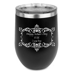 Mother's Day Stemless Stainless Steel Wine Tumbler - Black - Single Sided