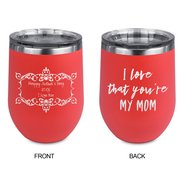 Mother's Day Stainless Wine Tumblers - Coral - Double Sided - Approval