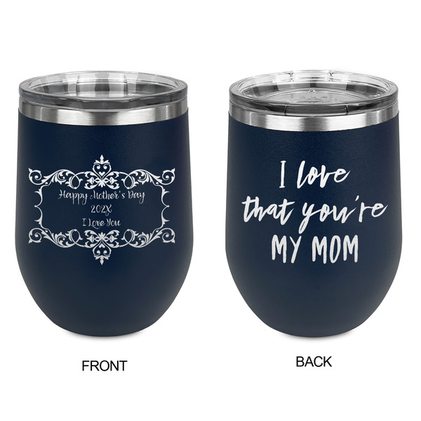 Mother's Day Stainless Wine Tumblers - Navy - Double Sided - Approval