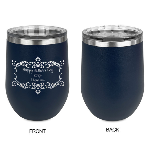 Mother's Day Stainless Wine Tumblers - Navy - Single Sided - Approval