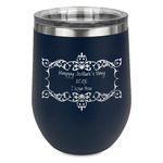 Mother's Day Stemless Stainless Steel Wine Tumbler - Navy - Single Sided