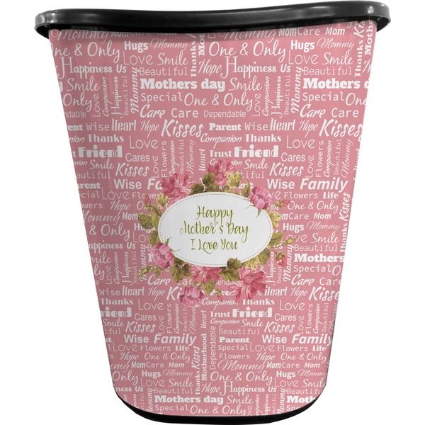 Custom Mother's Day Waste Basket - Single Sided (Black)