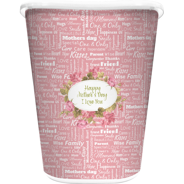 Custom Mother's Day Waste Basket - Double Sided (White)