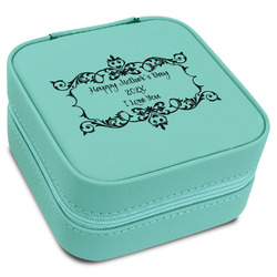 Mother's Day Travel Jewelry Box - Teal Leather