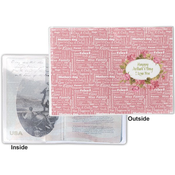 Mother's Day Vinyl Passport Holder - Flat Front and Back