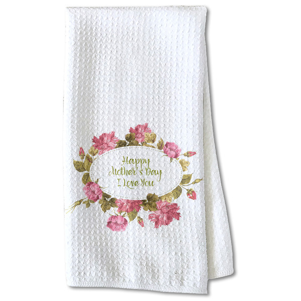 Custom Mother's Day Kitchen Towel - Waffle Weave - Partial Print