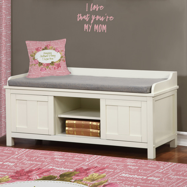 Mother's Day Wall Name Decal Above Storage bench