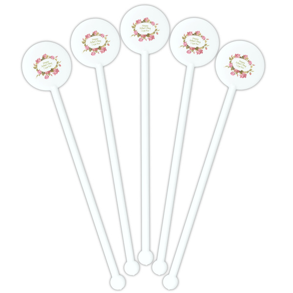 Mother's Day White Plastic 5.5" Stir Stick - Fan View