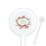 Mother's Day 5.5" Round Plastic Stir Sticks - White - Double Sided