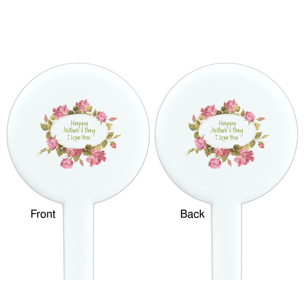 Mother's Day White Plastic 7" Stir Stick - Double Sided - Round - Front & Back