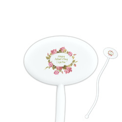 Mother's Day 7" Oval Plastic Stir Sticks - White - Double Sided