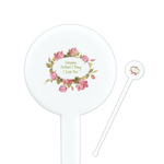 Mother's Day 7" Round Plastic Stir Sticks - White - Double Sided