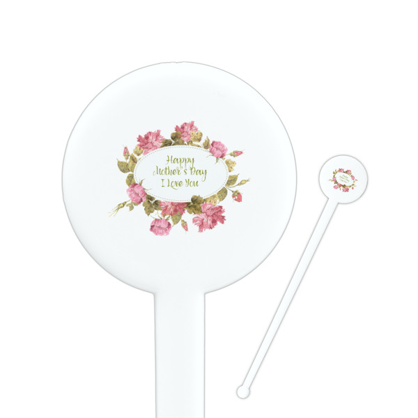 Custom Mother's Day Round Plastic Stir Sticks