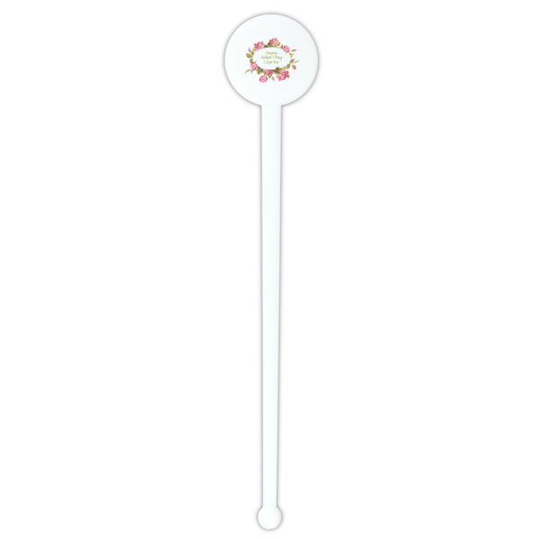 Mother's Day White Plastic 7" Stir Stick - Round - Single Stick
