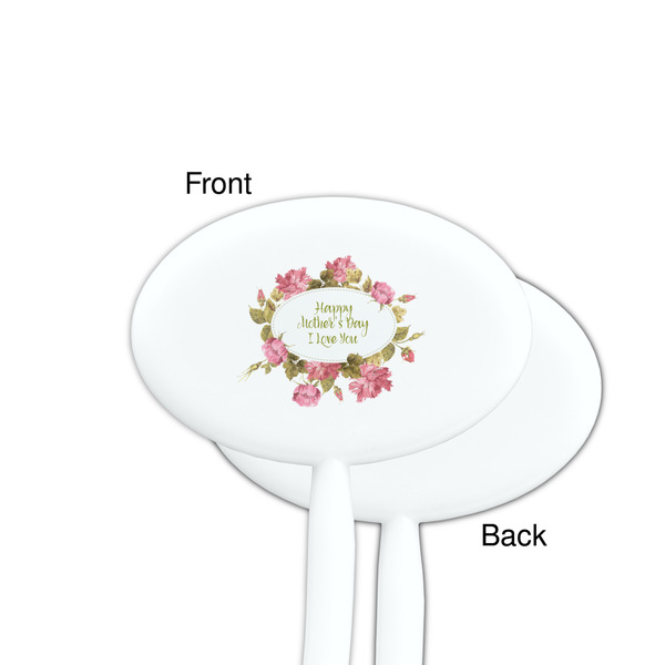 Mother's Day White Plastic 7" Stir Stick - Single Sided - Oval - Front & Back