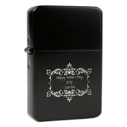 Mother's Day Windproof Lighter - Black - Double Sided & Lid Engraved