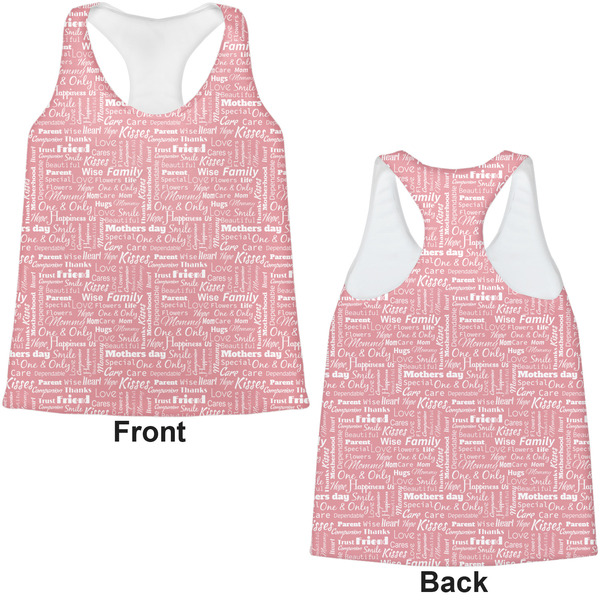 Mother's Day Womens Racerback Tank Tops - Medium - Front and Back