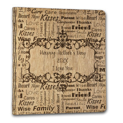Mother's Day Wood 3-Ring Binder - 1" Letter Size