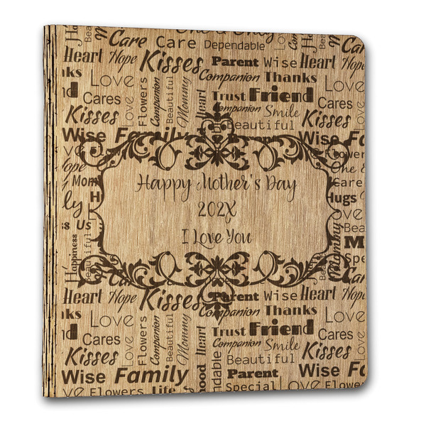 Custom Mother's Day Wood 3-Ring Binder - 1" Letter Size