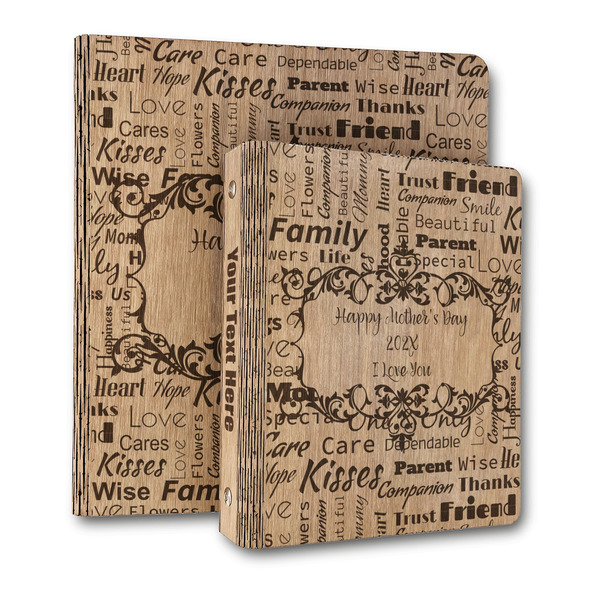 Custom Mother's Day Wood 3-Ring Binder