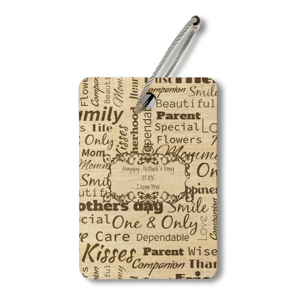 Custom Mother's Day Wood Luggage Tag - Rectangle
