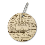 Mother's Day Wood Luggage Tag - Round