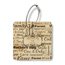 Mother's Day Wood Luggage Tag - Square