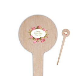 Mother's Day 4" Round Wooden Food Picks - Single Sided