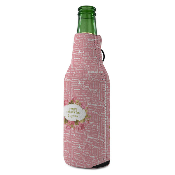Mother's Day Zipper Bottle Cooler - ANGLE (bottle)