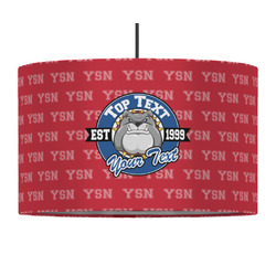 School Mascot 12" Drum Pendant Lamp - Fabric (Personalized)