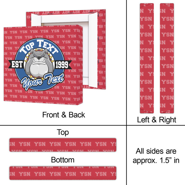 School Mascot 12x12 - Canvas Print - Approval