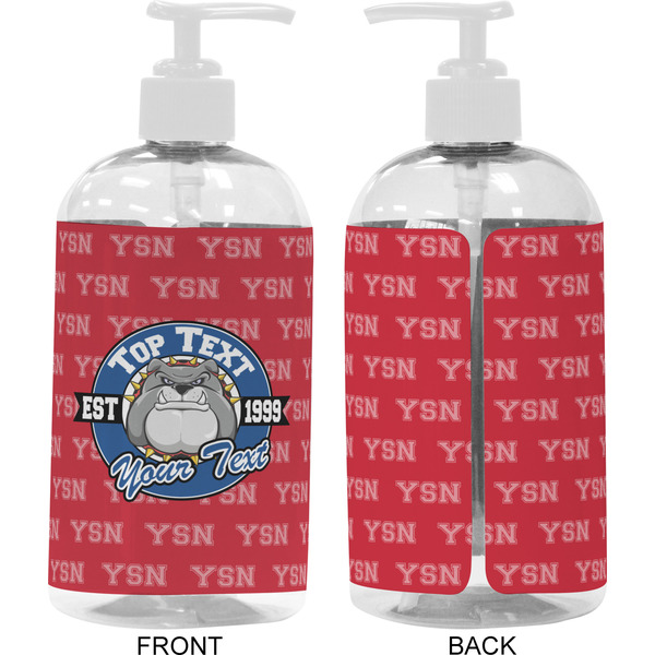 School Mascot 16 oz Plastic Liquid Dispenser- Approval- White