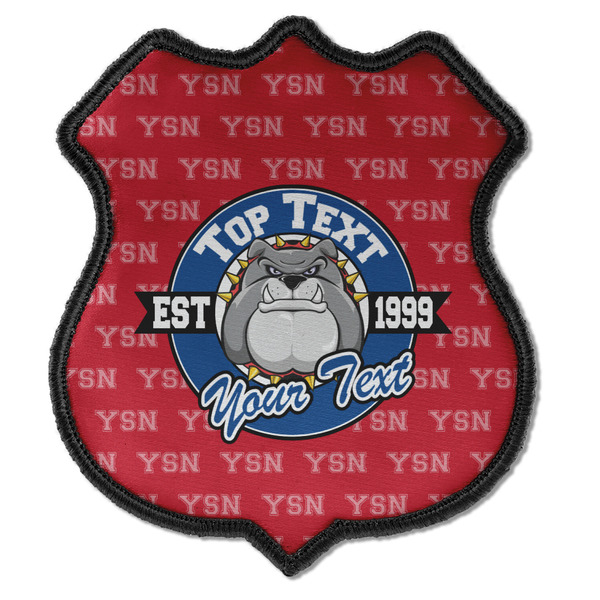 Custom School Mascot Iron On Shield Patch C w/ Name or Text