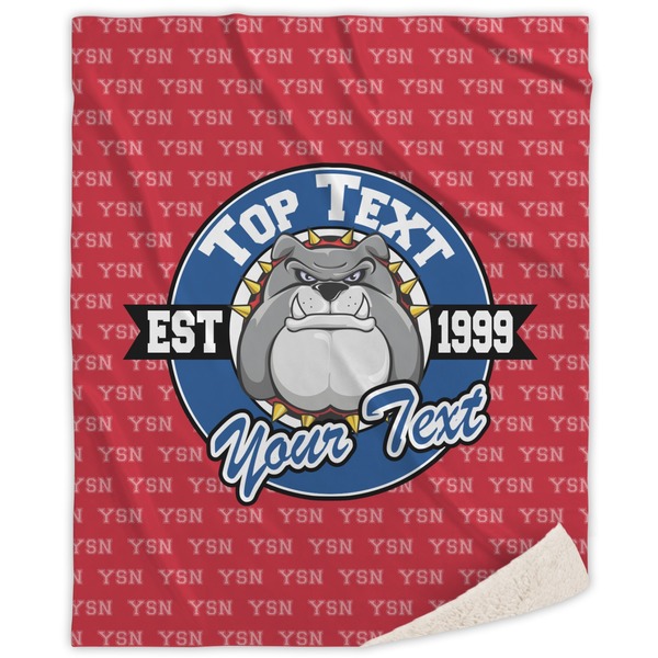Custom School Mascot Sherpa Throw Blanket (Personalized)