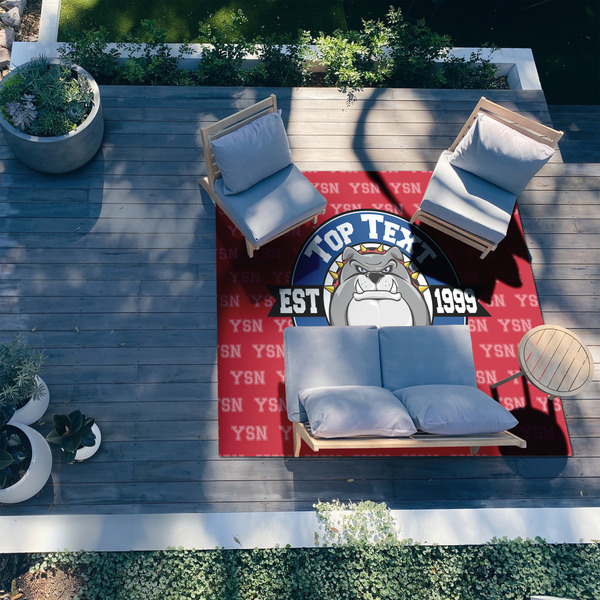 School Mascot 8'x10' Patio Rug - In context