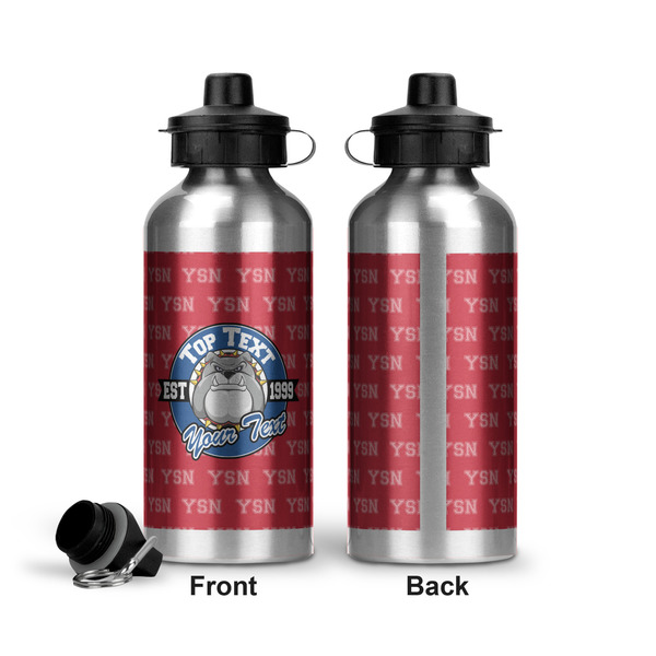 School Mascot Aluminum Water Bottle - Front and Back